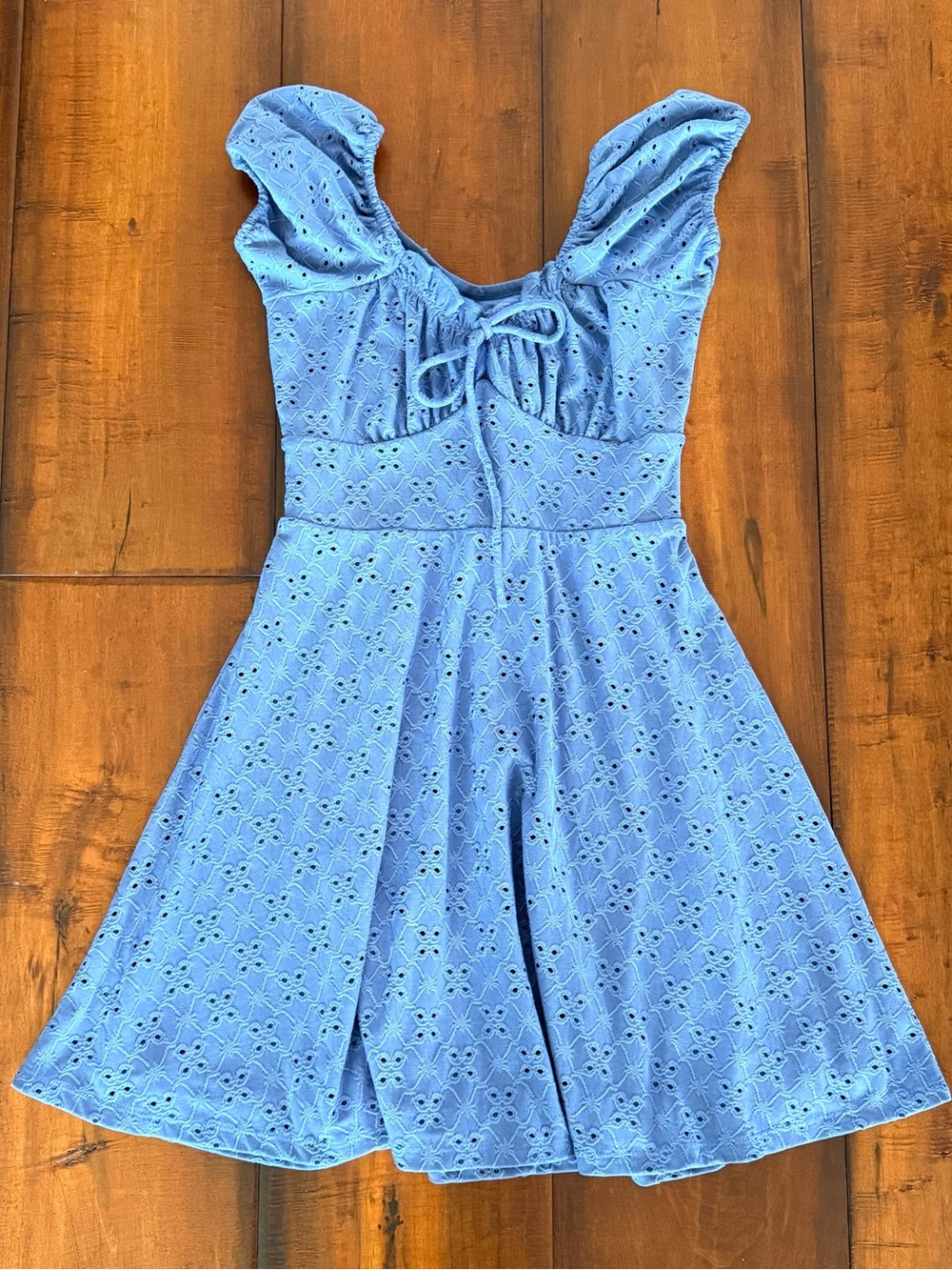 Aeropostale Blue Eyelet Mini Dress
